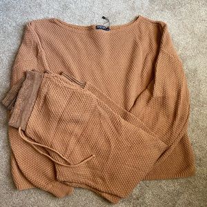 Brown Knit Lounge Set
